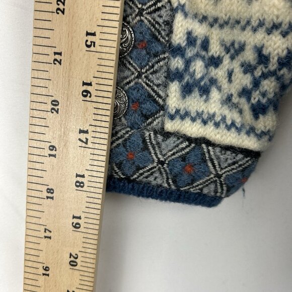 Vintage Dale Of Norway Fair Isle Wool Cardigan  Women Small/XS Blue Nordic Clasp - Picture 5 of 16